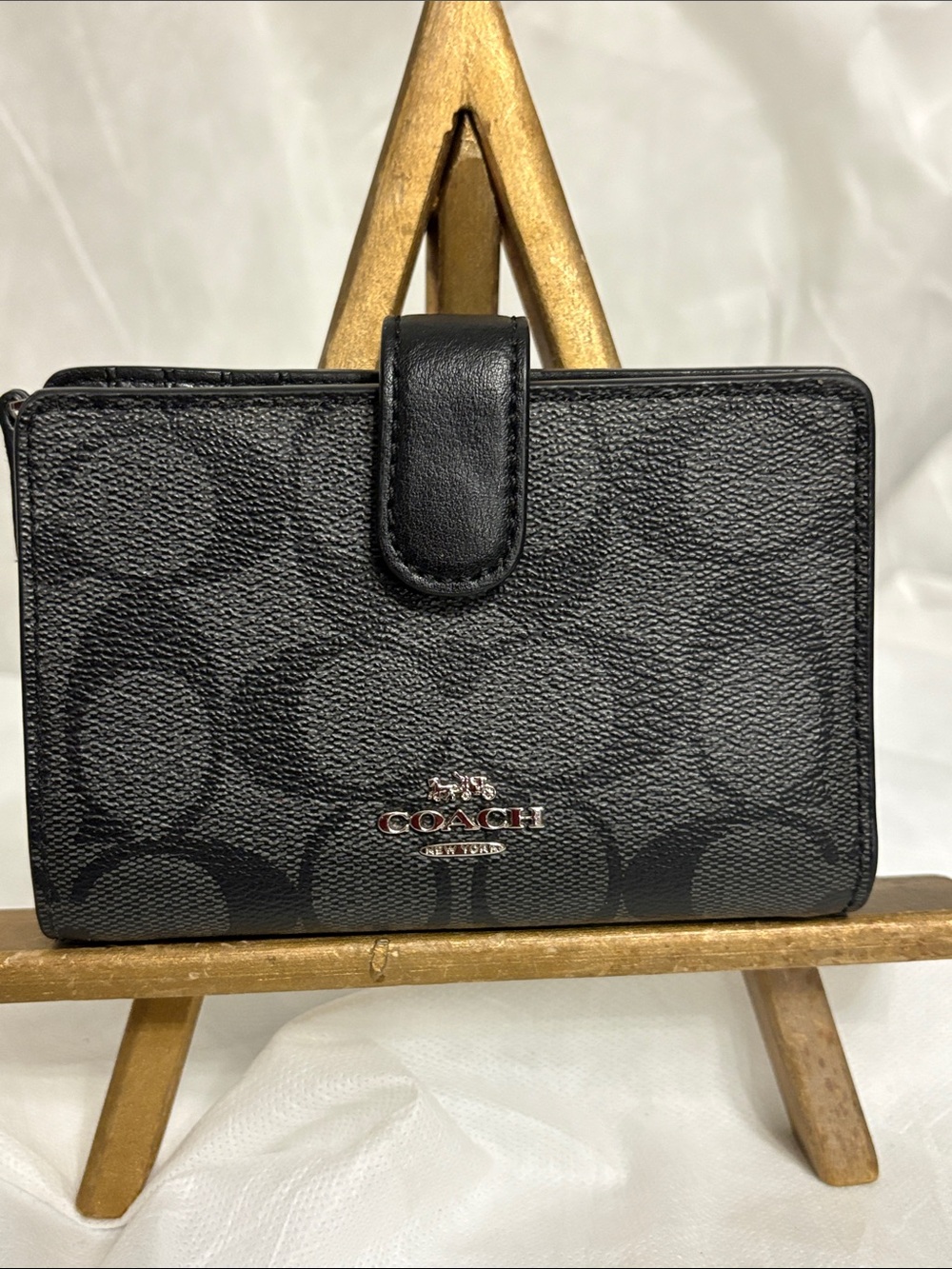 Coach Black Signature Leather Wallet